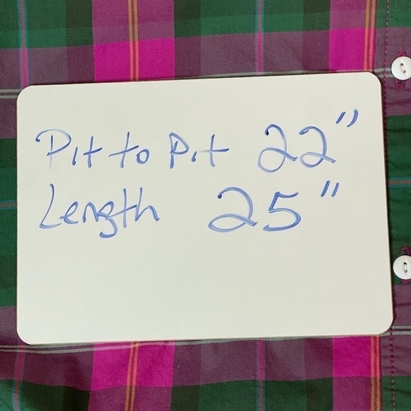Current Elliott The Ivie Plaid Shirt pink & green Button down size 3 - Picture 13 of 17